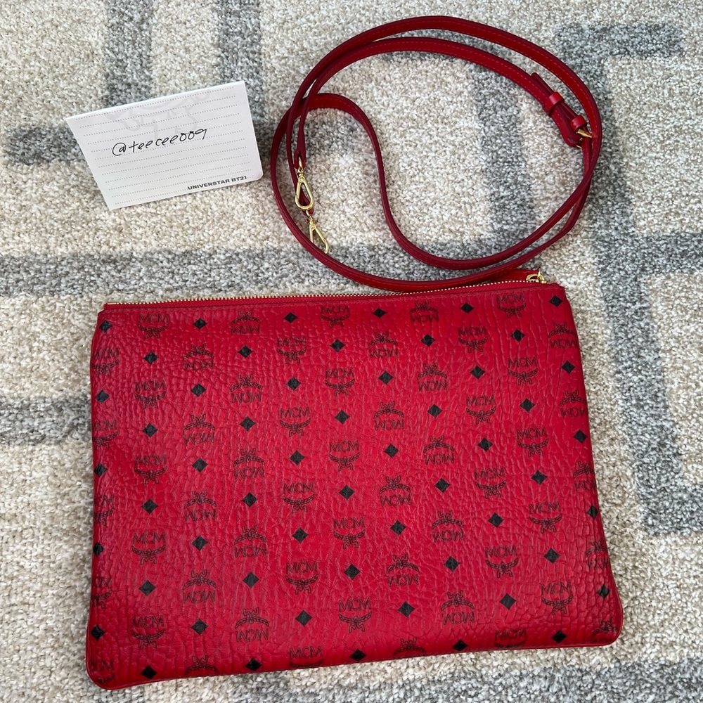 MCM Red Crossbody Pouch BNWT